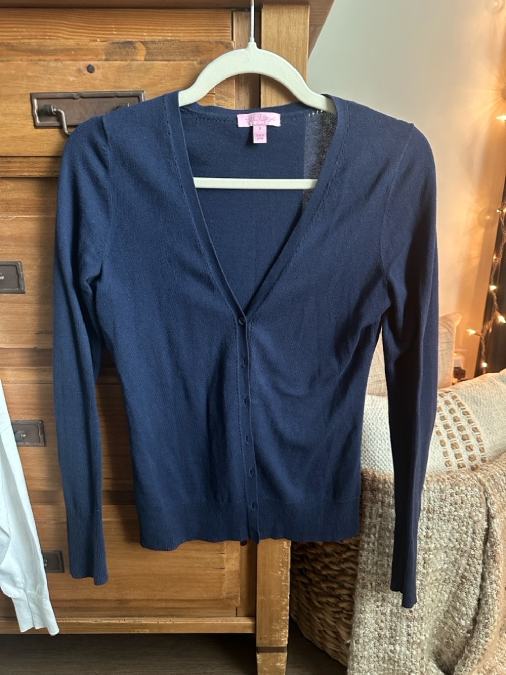 Lilly Pulitzer Navy Open-Front Cardigan